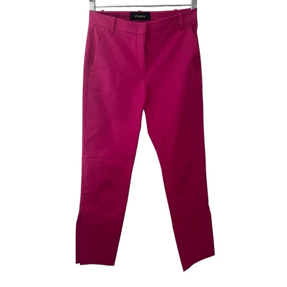 PINKO Fuschia Pink Pants Trousers Crop Capri Ankle Slits US 6 $458 Excellent - Picture 1 of 9